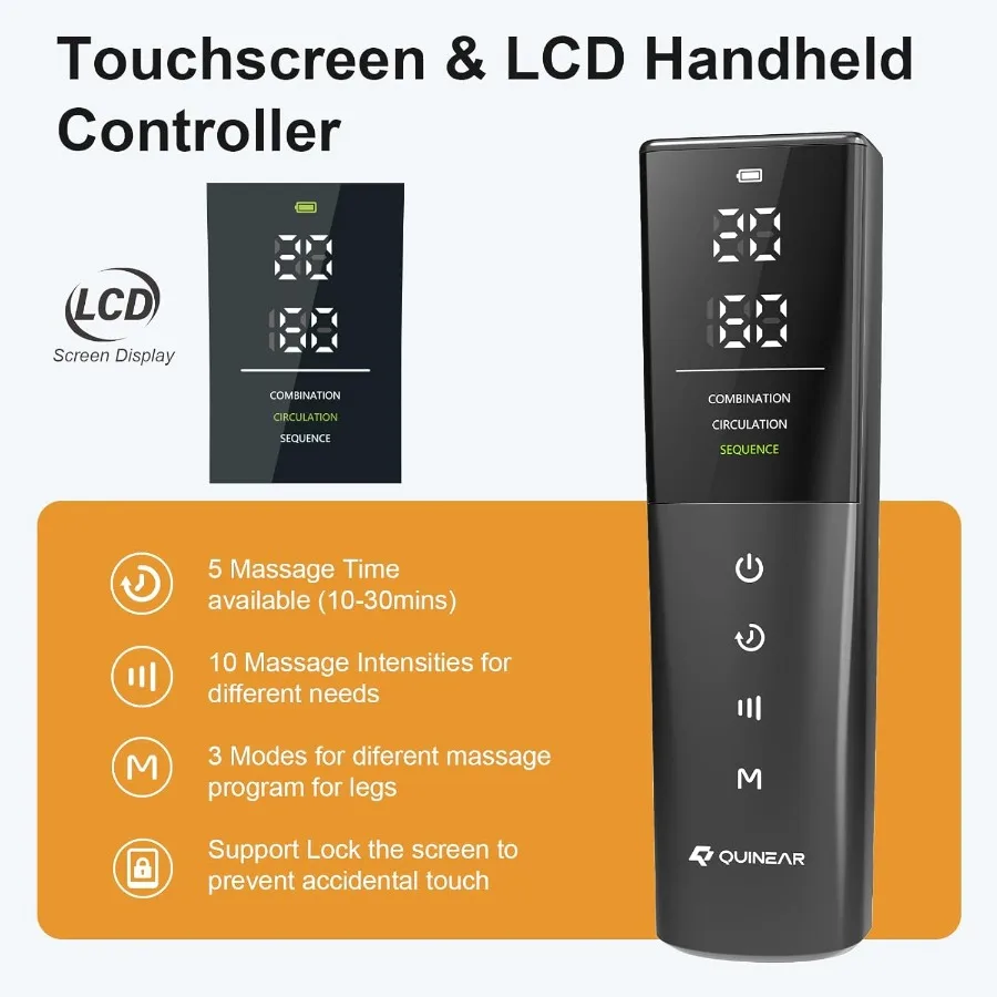 Advanced cordless full leg air compression massage device with wireless remote control ideal for swollen legs provides allday r