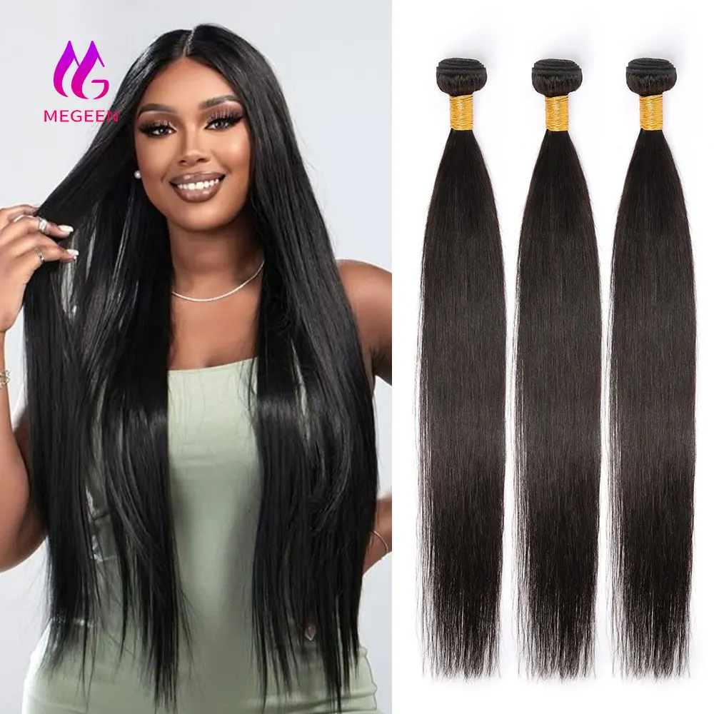 

Megeen человеческие волосы, дневные прямые волосы, 12-32 дюйма, бразильские волосы Remy, 100% Необработанные двойные волосы, 32 дюйма, реальная длина