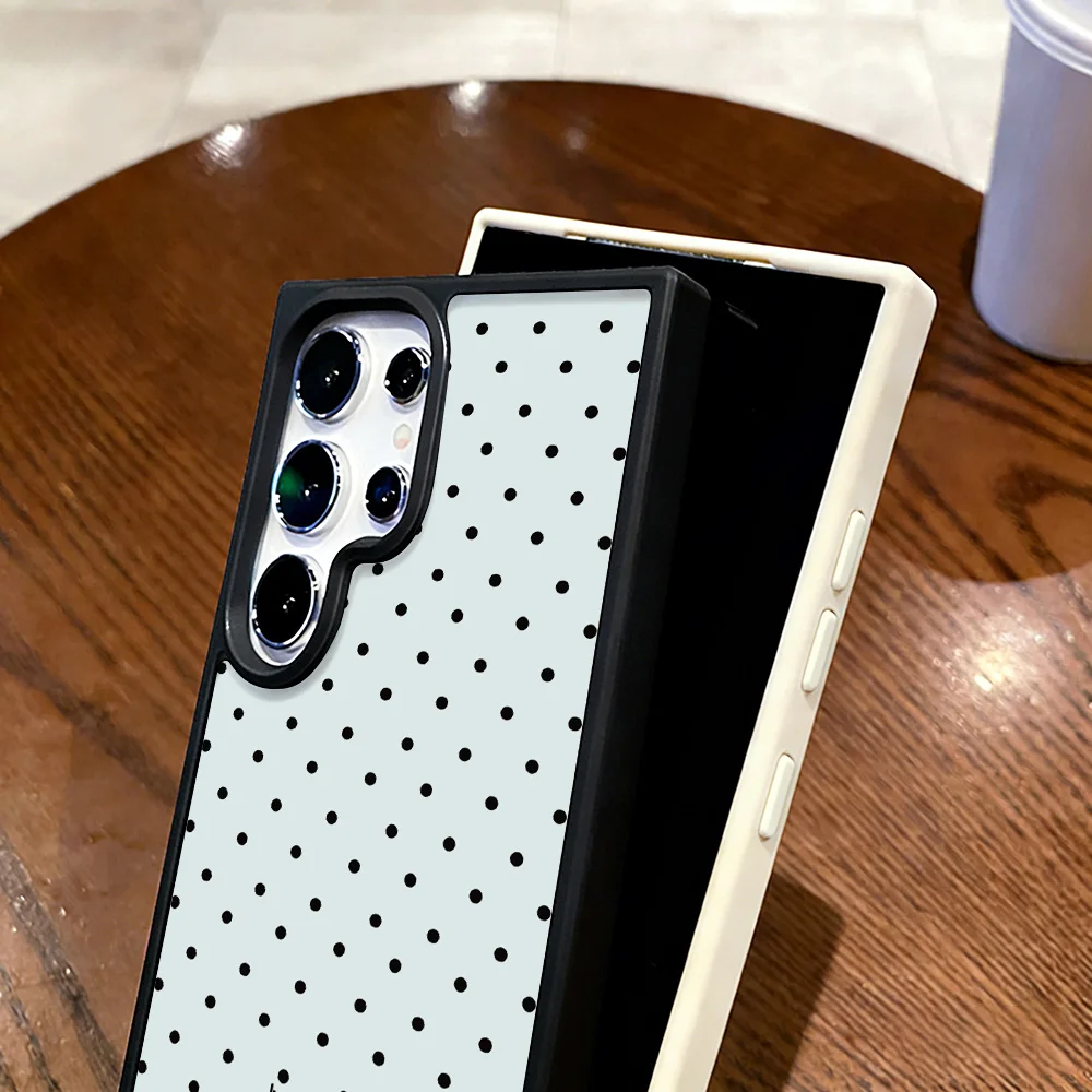Korean Ins Polka Dots Phone Case For Samsung Galaxy A16 A56 5g A17 A55 A54 A36 A07 A26 S25 S26 Ultra S24 FE S23 Lanyard Cover view 6