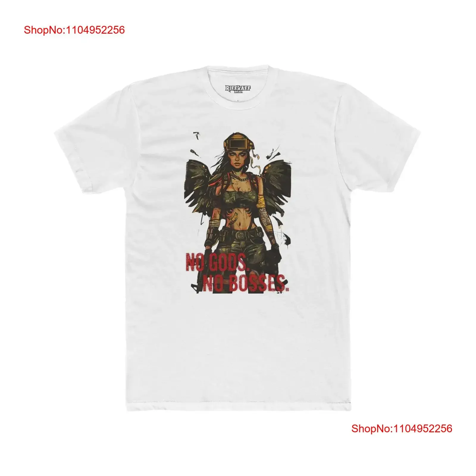 

No Gods Bosses Cotton Crew T Shirt Rebel Vibe Riff Raff Wear vintage Washed streetwear Breathable fashion Slightly