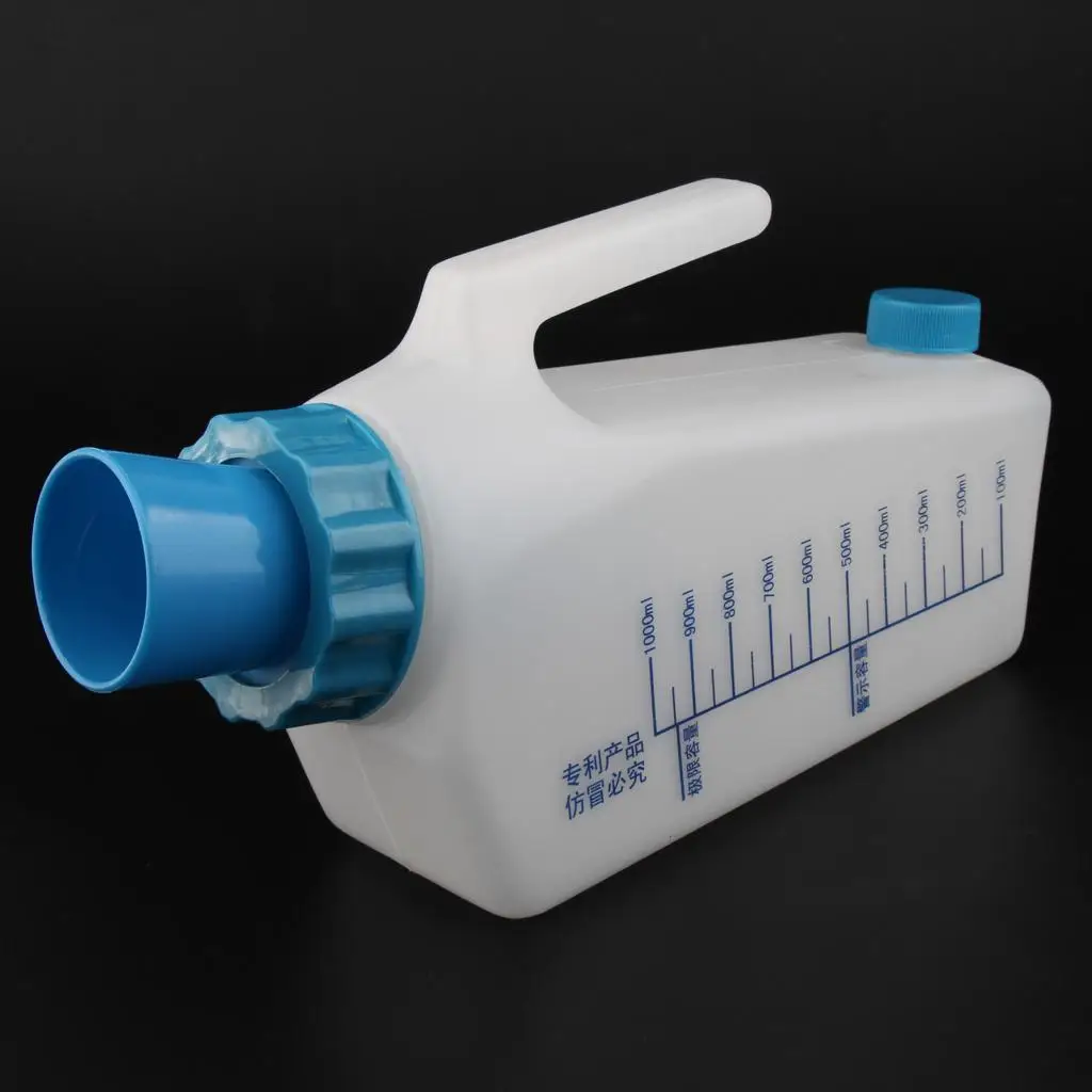 Portable Plastic Reusable Male Bed Pee Urinal bottle Carry Bag Container 1000ml