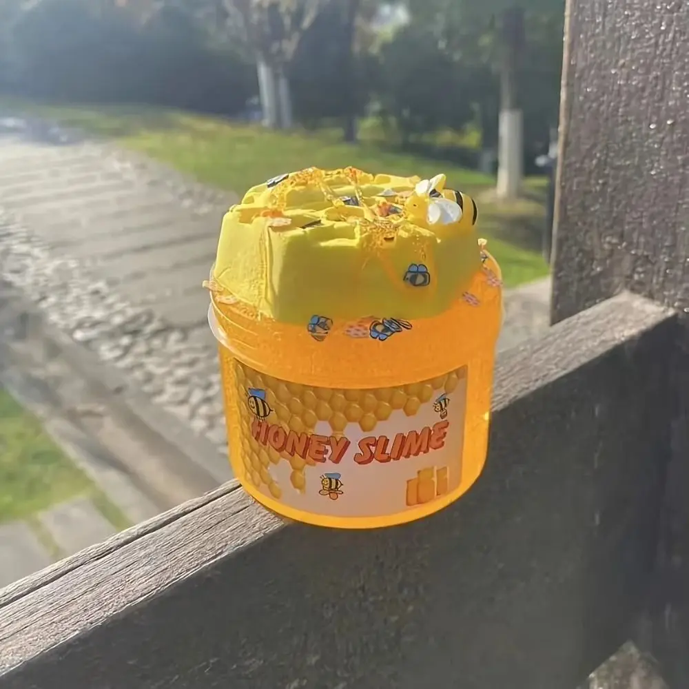 新しいハニースライムセット ハニカムスライムおもちゃ 伸びるDIY透明スライムと粘土 模擬手作りおもちゃ粘土