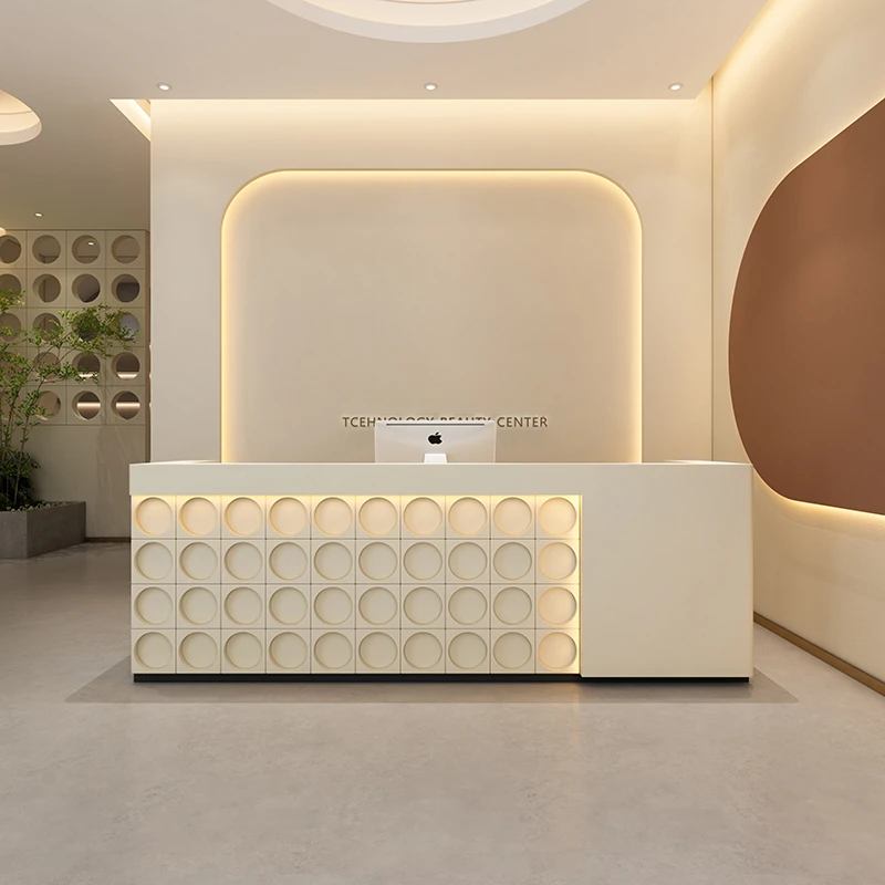 

Store Lighting Reception Desk Clothing Shop Check Out Clinic Cash White Service Desk Restaurant Comptoir Caisse Bar Furniture