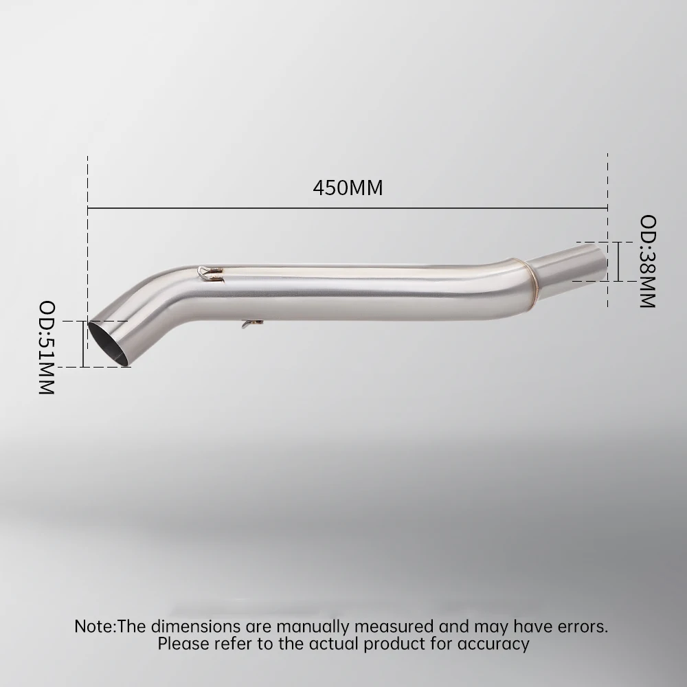 العالمي 51 مللي متر موتوكروس دراجة نارية العادم منتصف الفولاذ المقاوم للصدأ الأوسط وصلة الأنابيب ل NS200 NS 200 باجاج بولسار