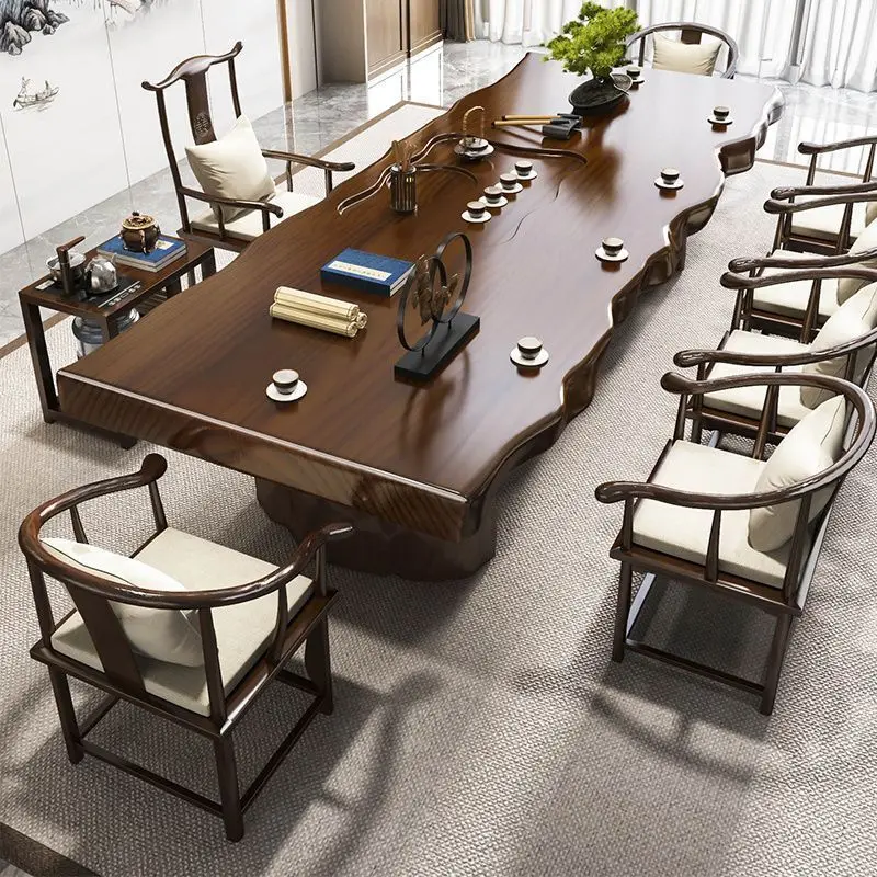 

Solid wood, large board table, new Chinese style, tea table, modern, tea table, office