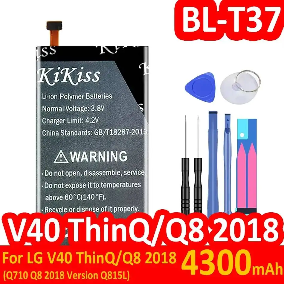 

High Capacity For LG V40 Thinq Q710 Q8 2018 Version Q815L 4300mAh Mobile Phone Battery BL-T37