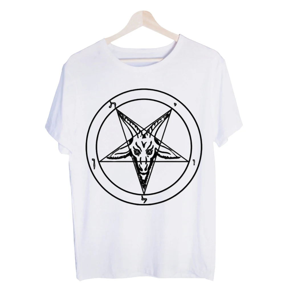 Men's Occult Symbol Graphic Tee, Short Sleeve Crew Neck T-Shirt for Alternative Streetwear and Casual Outfits