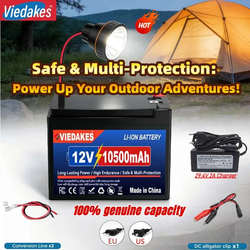 

Long-Cycle ✨12V 10500mAh 3S7P Rechargeable 18650 li-ion Battery – Durable Backup for Electric Scooter, RV Trips & Solar System
