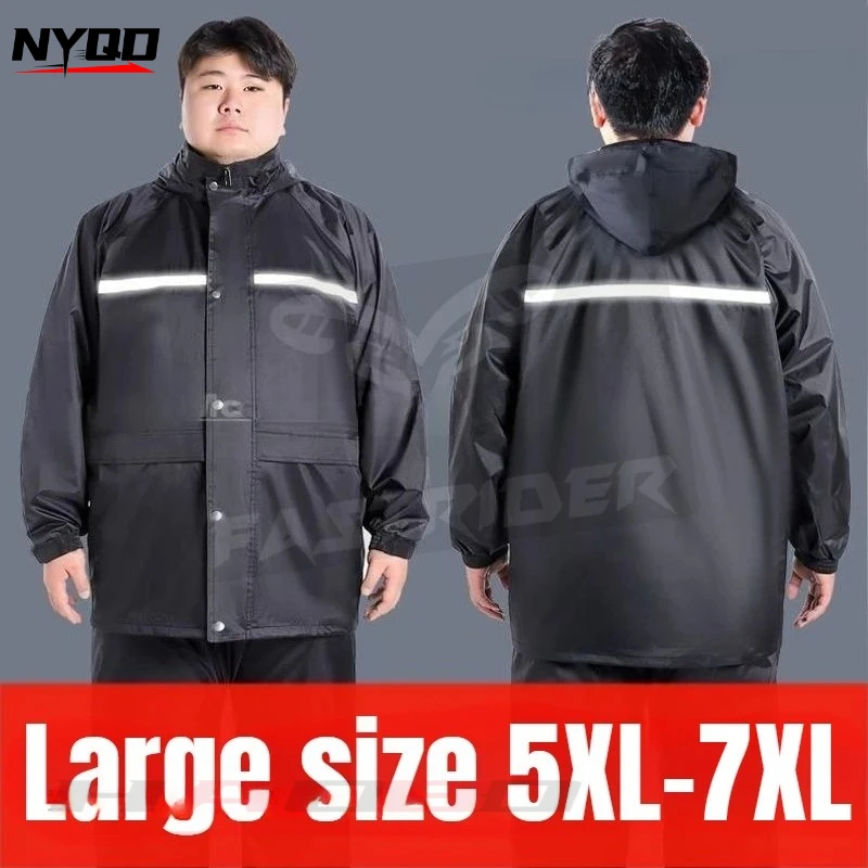 5XL 6XL 7XL Motorcycle Riding Large Size Raincoat Motorcycle Riding Raincoat Suits Extra Large Full Body Raincoat and Rain Pants