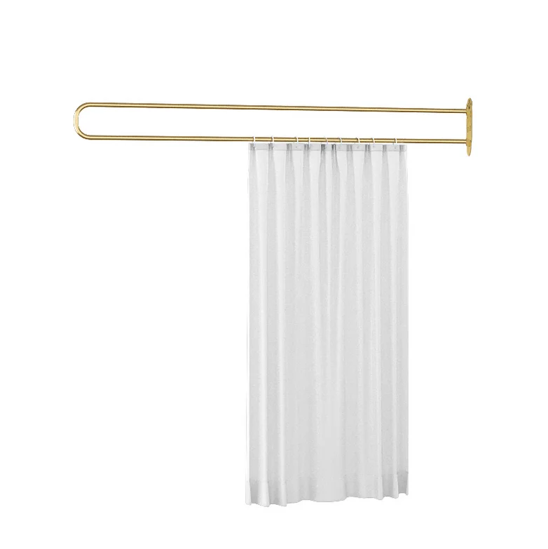Golden iron art U-shaped long rod beauty bed partition curtain support health salon beauty salon physiotherapy bed support frame