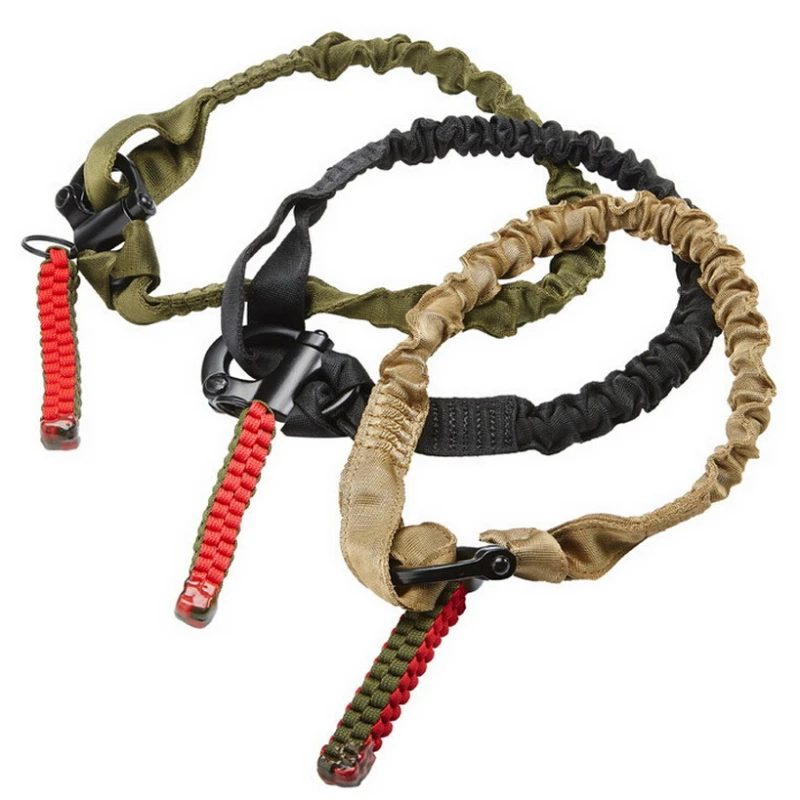 Military Safety Quick Release Lanyard Strap Rope Line Climbing Rope Tactical Elastic Safety Rope Sling Strap for Outdoor Hunting