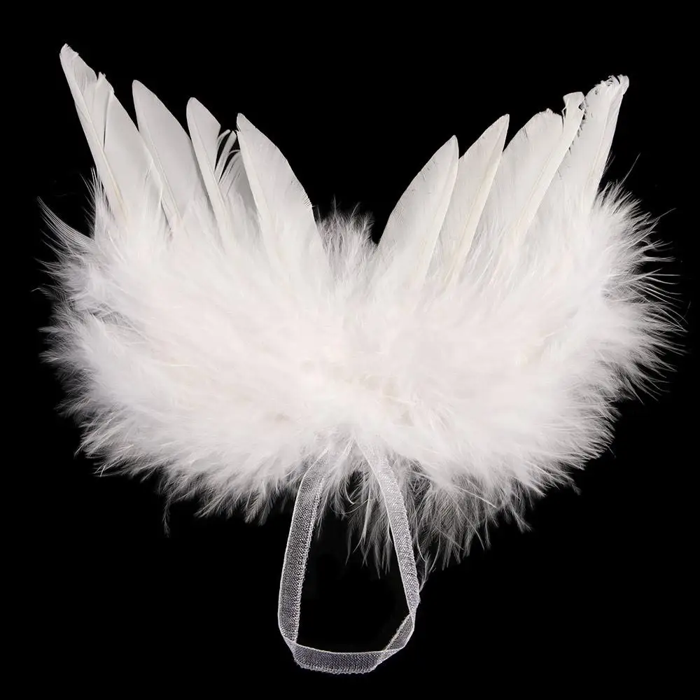 10Pcs Lovely Wedding Home Decoration White Feather Wing Hanging Ornament Christmas Tree Decor Angel Wings