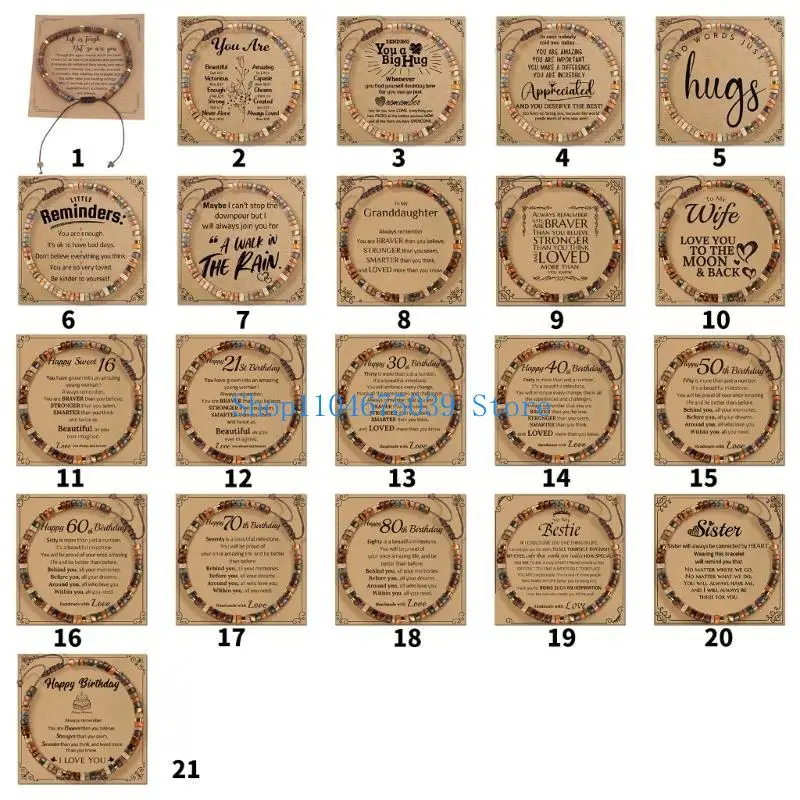 سوار حجري قابل للتعديل 5ASD بتصميمات يدوية فريدة وبطاقة مباركة مناسبة للهدايا في أعياد الميلاد للاستخدام اليومي #3