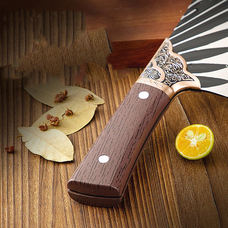 Longquan Hand-Forged Butcher Knife, Chef\'s Kitchen Knife, Sharp Slice, Domestic, Pork, Small Portable Kitchen Knife