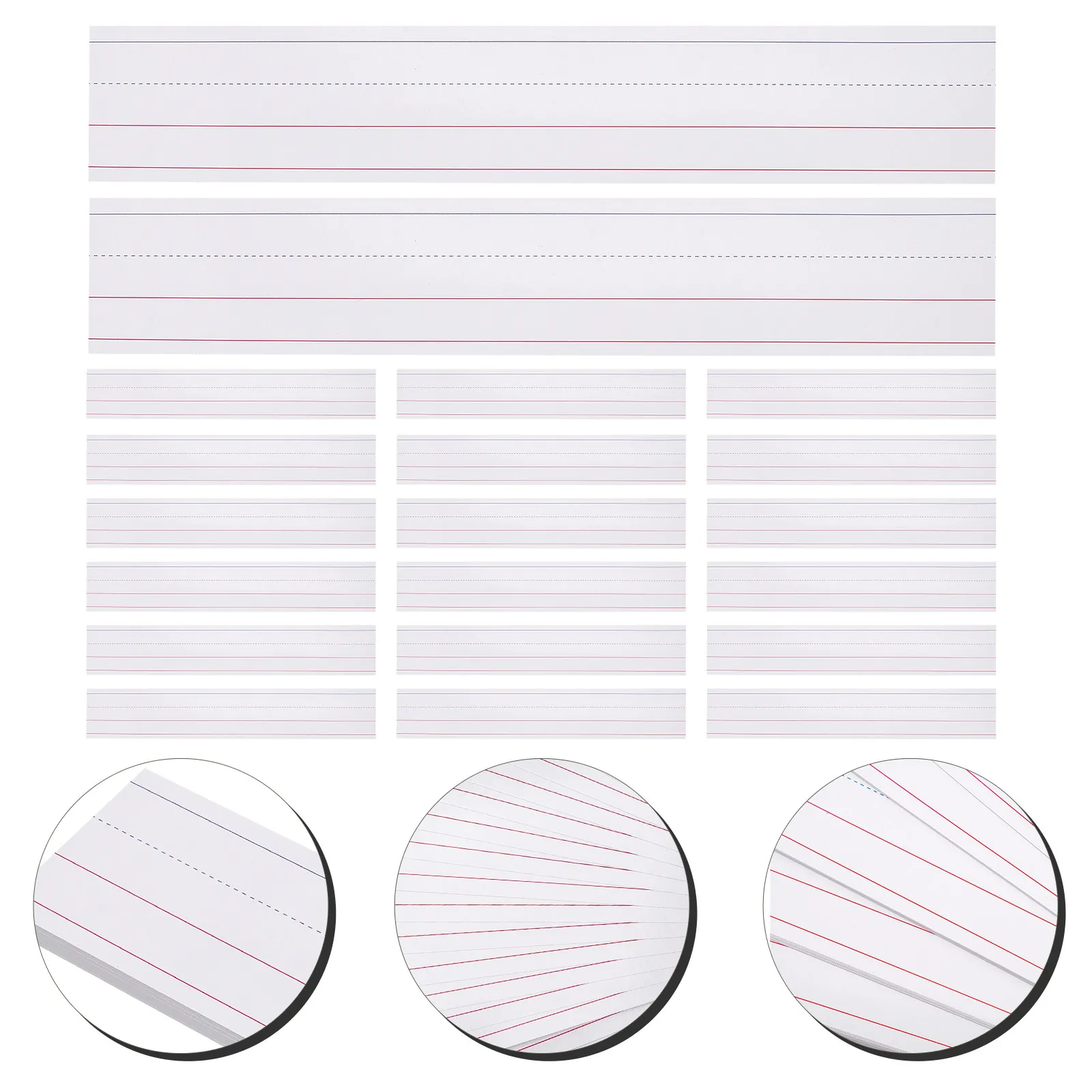 

50Pcs English Sentence Strips Ruled Paper Sentence Strips for Classroom Teaching Learning Writing Practice Students Supplies