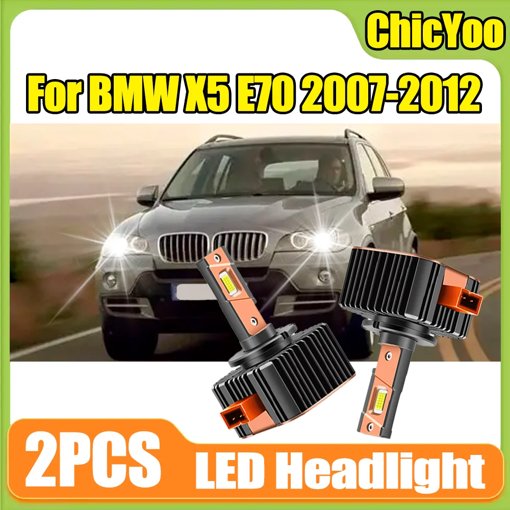 

Автомобильные ксеноновые фары HID LED, лампы 6000K белые D1S 30000Лм, Plug&Play 120Вт для BMW X5 E70 2007-2012