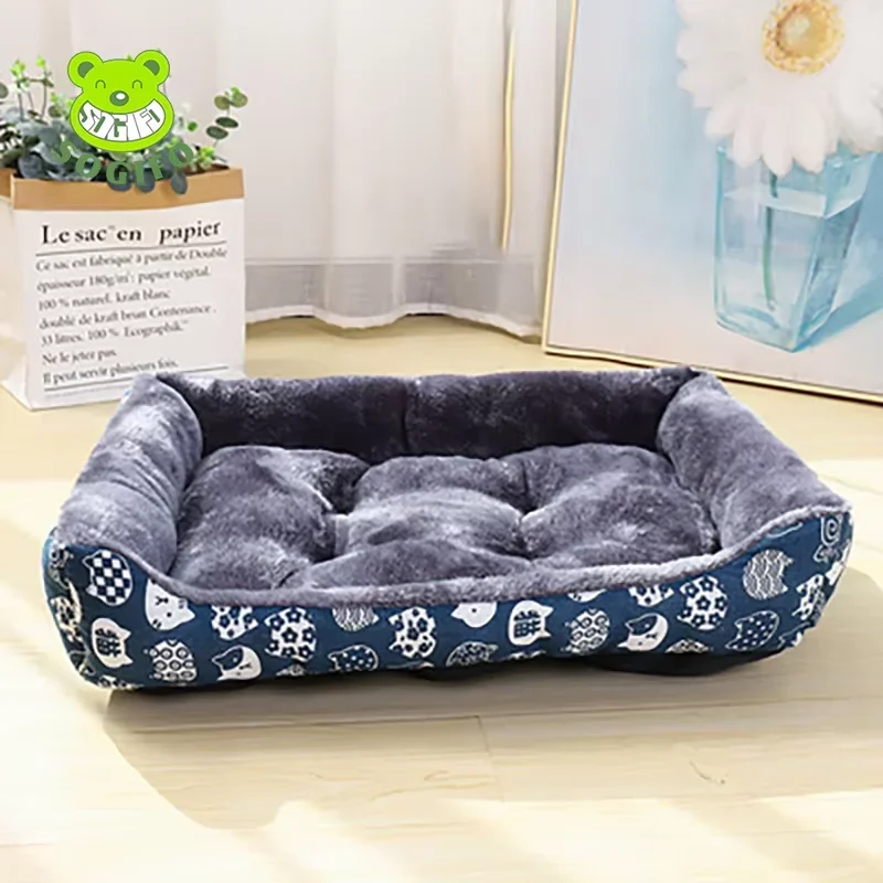 Luxury Medium Dogs Bed Pet Wear-resistant Warm Winter Plush Puppy Pads High Elastic Orthopedic Memory Sofa Cat Bed Dogs Supplies