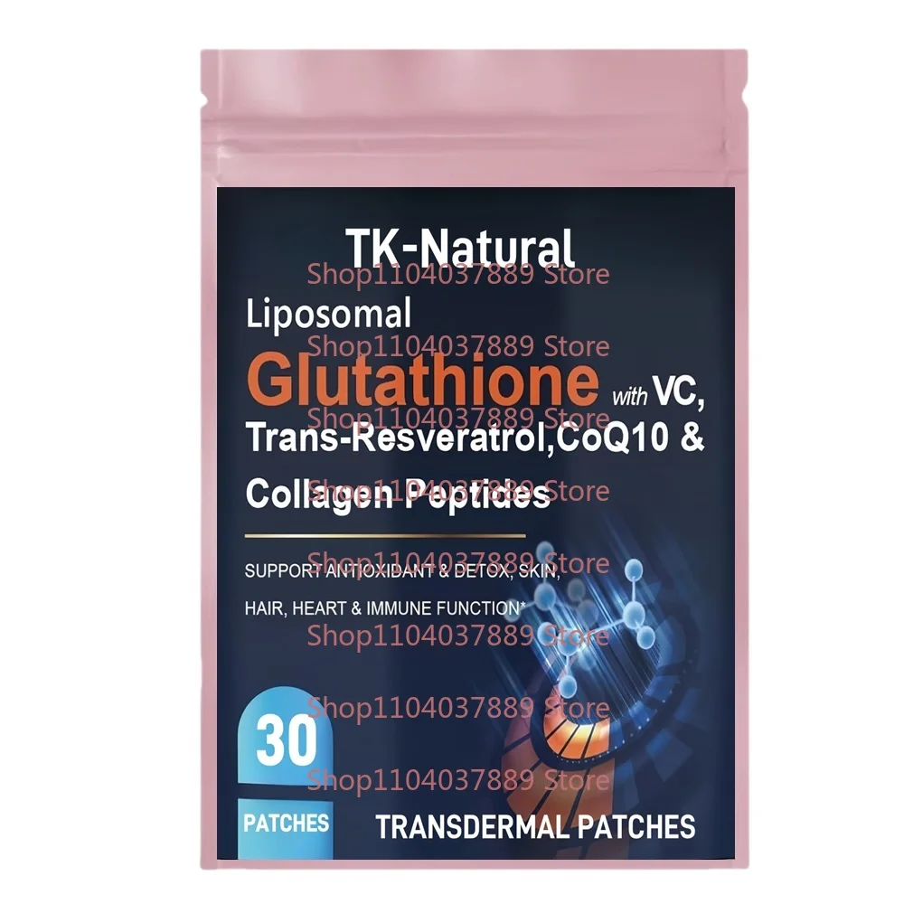 

30 пластырей для лечения липосомального глутатиона с витамином С и реавератлолем для детоксикации печени, поддержки иммунитета и здоровья кожи