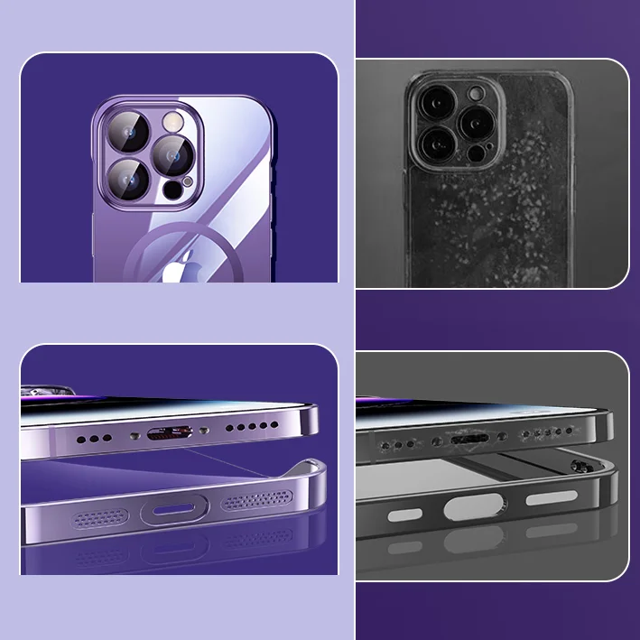 Luxuriöse, rahmenlose, magnetische Hülle mit Plating-Optik für Magsafe, dünne Schutzhülle für iPhone 16, 17, 13, 18 Pro Plus Max, kabelloses Laden, transparente, schlanke PC-Hülle – Detail 3