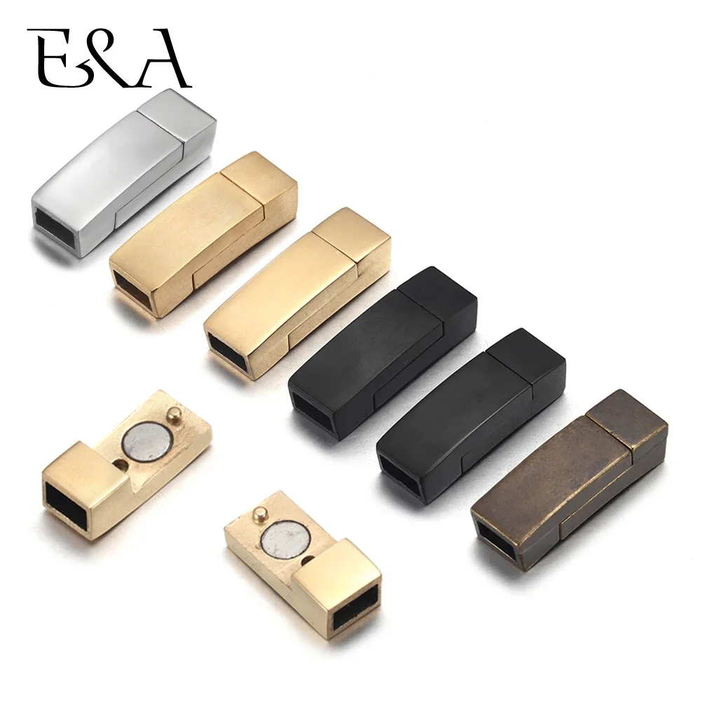 Stainless Steel 6x3mm Hole Magnetic Clasps for Leather Bracelet Lace Buckles Connectors Jewelry Making Closure Accessories