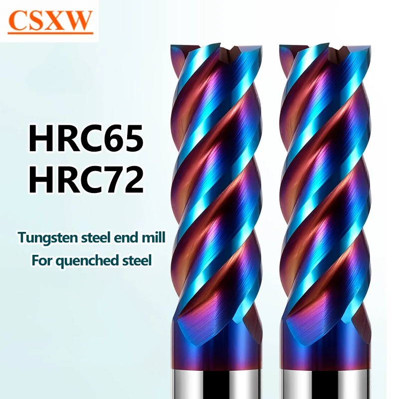 

HRC65 HRC72 carbide milling cutter 4Flute Alloy Coating tungsten carbide milling cutter 1 2 4 6 8 10 12 14 16 20mm