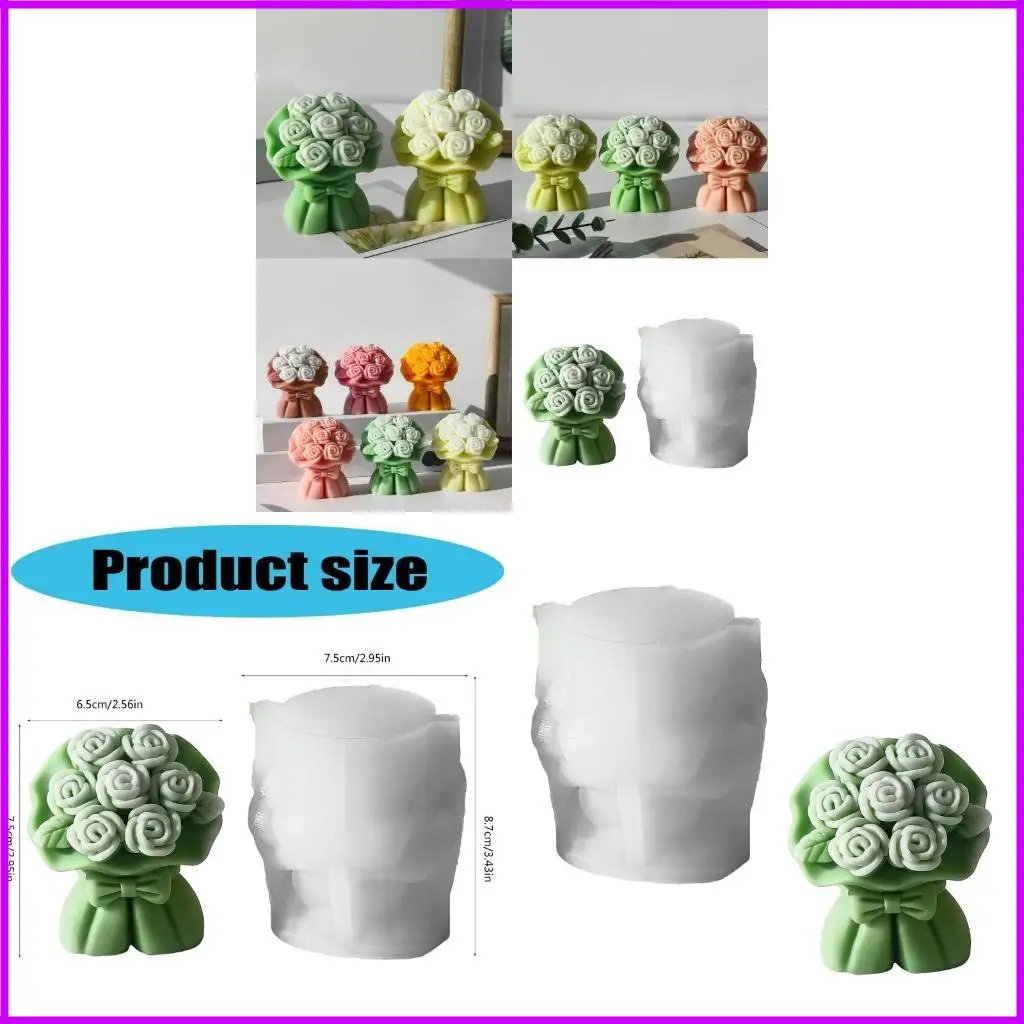 

Rose Bouquet Aromatherapys Silicone Mold for Floral and Soap Creation