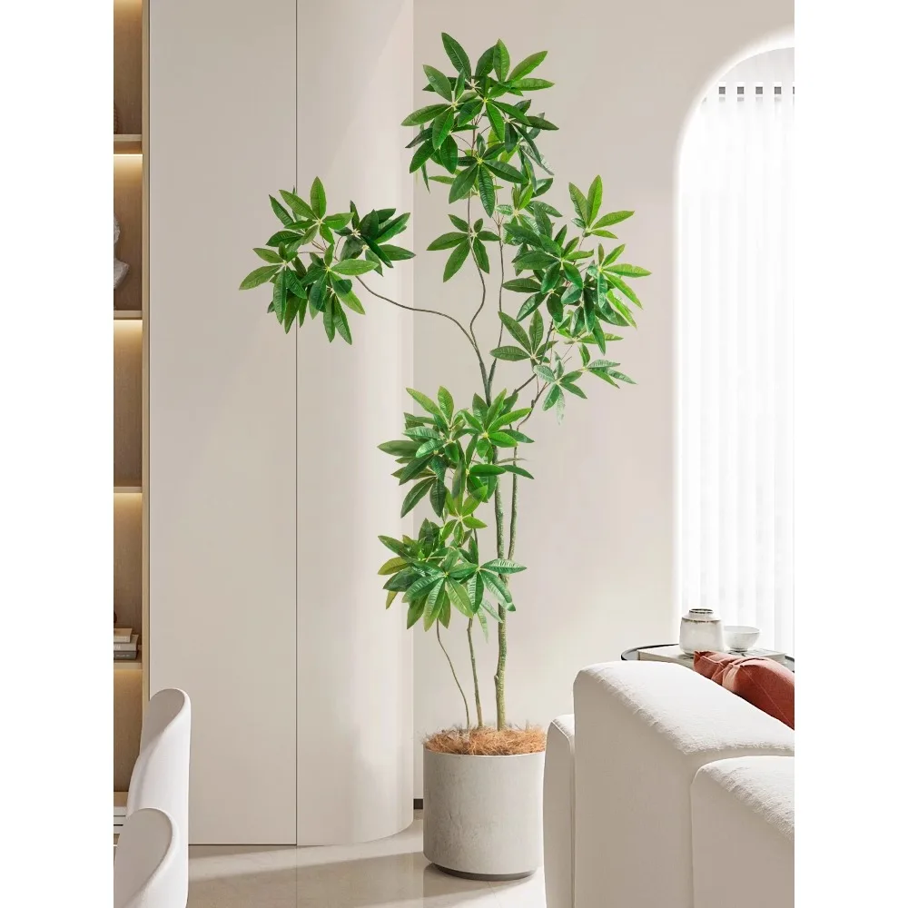 Seven jasmine simulated green plants, potted plants, wealth trees, high-end light luxury, internet famous fake plants, indoor li