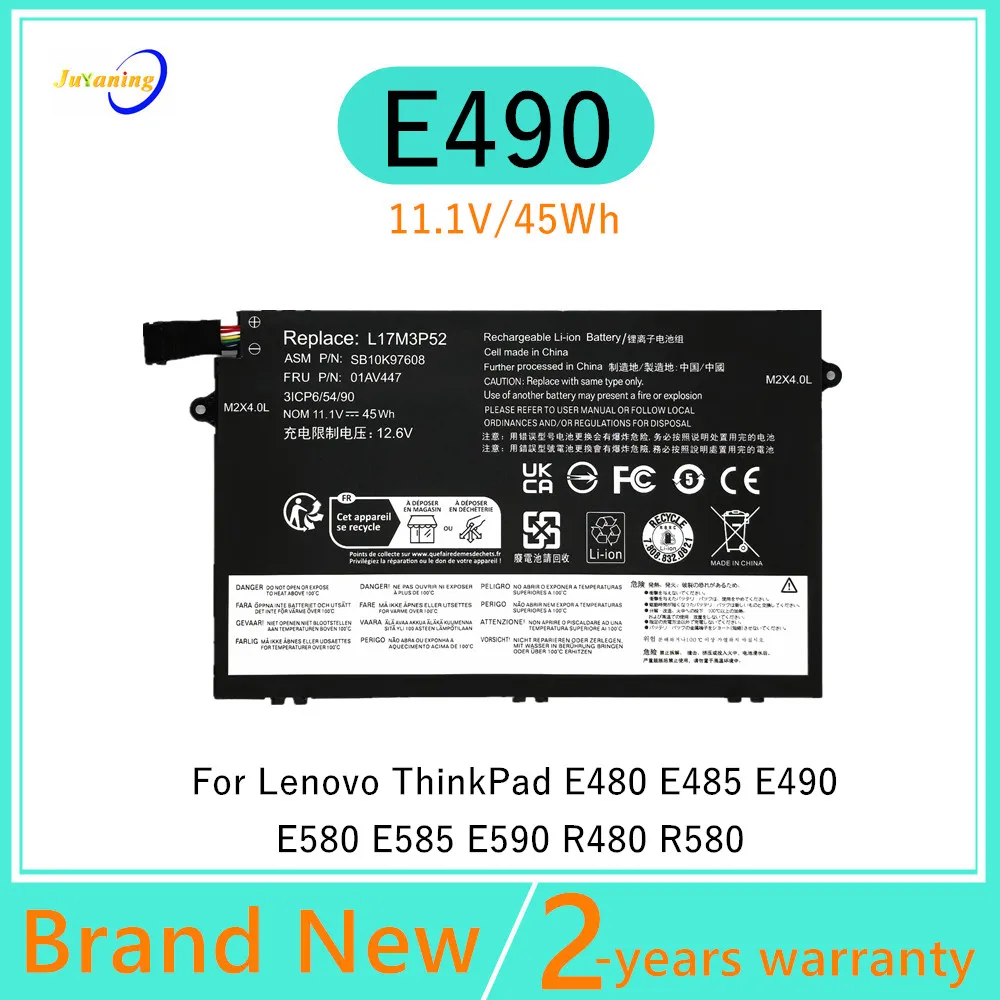 

E490 Laptop battery For Lenovo ThinkPad E480 E585 R480 E590 E485 01AV445 L17M3P52 01AV446 01AV447 01AV448 E495 E595 E580