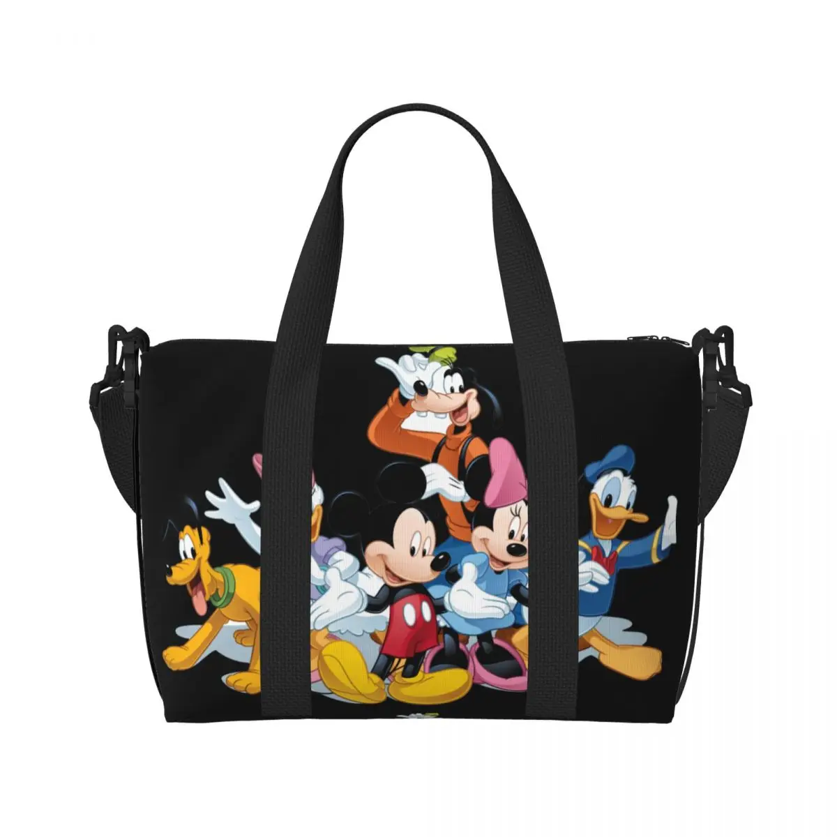 Custom Mickey Mouse Minnie Grocery Tote Shopping Bags Women Large Capacity Cartoon Gym Beach Travel Bags