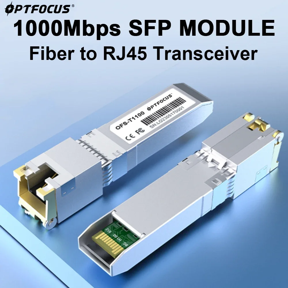 

OPTFOCUS SFP+ 1G Module RJ45 Switch GBIC 100M Copper Compatible with Cisco Mikrotik Ethernet Switch FTTH SFP