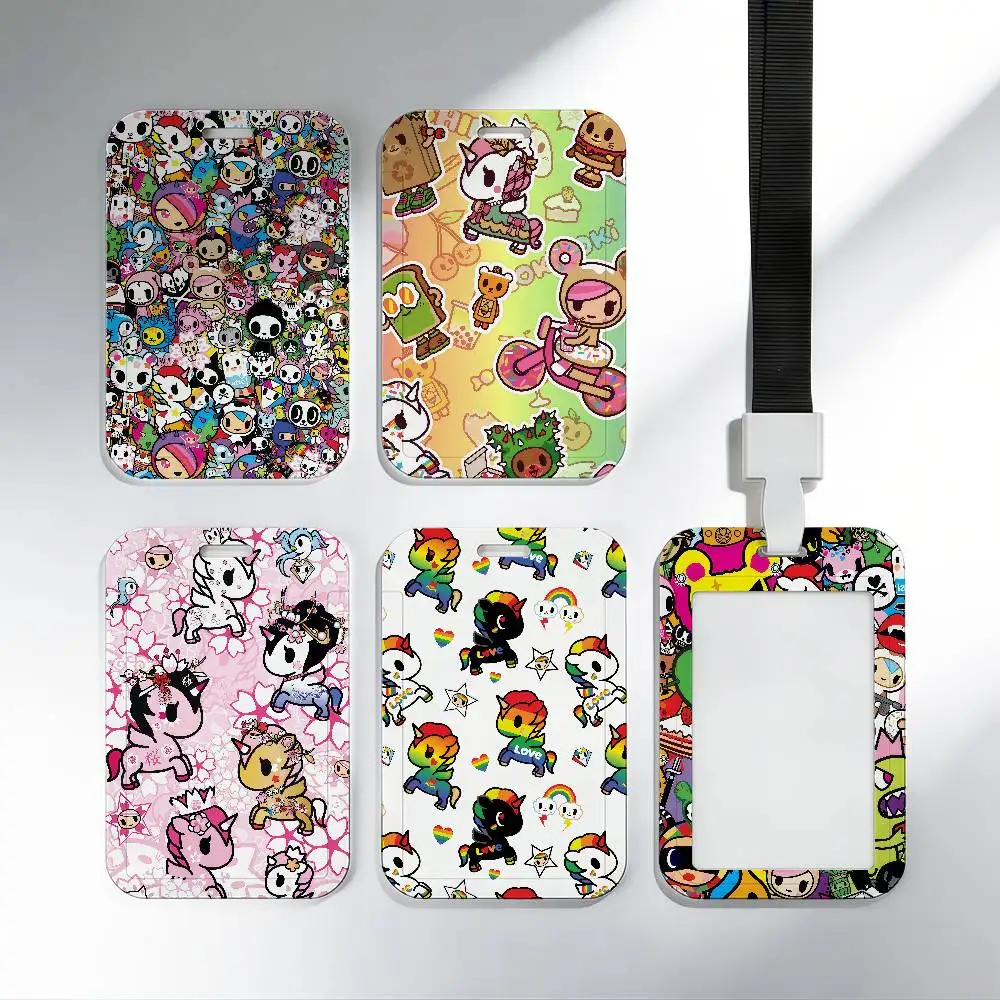 

fashion anime brand T-tokidokiS Cartoon cute Bus Subway Access Cardcase Plastic Work Holder Student Meal Cards cover Women Men