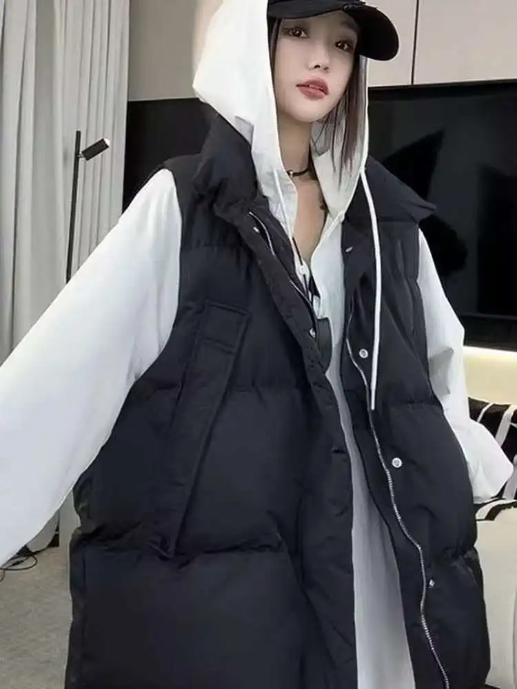 

Женская повседневная свободная хлопковая жилетка больших размеров, осенне-зимняя, плотная, 300 г/м², универсальная, без рукавов, верхняя одежда