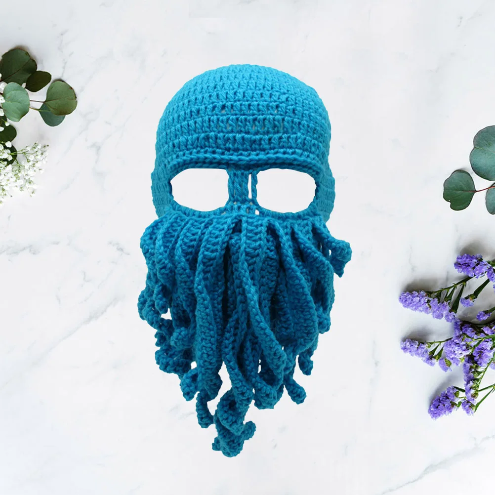 

Hat Sky-Blue 58.5Cm Stretchy Knitting Hat Woolen Knit Cap Warm Winter Accessory Crochet Beanie Fun Party Gift
