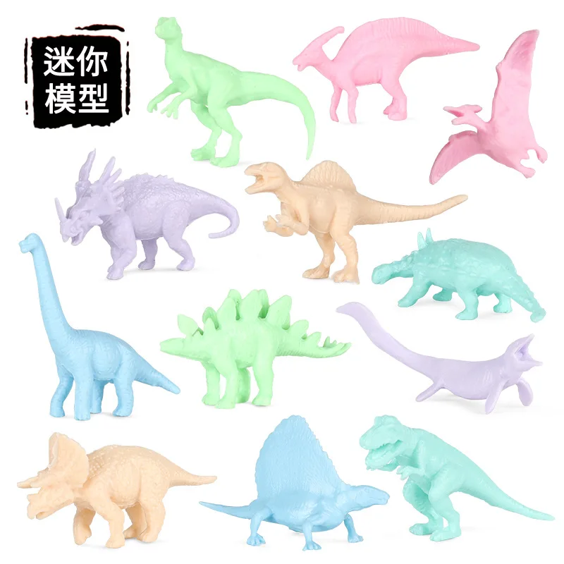 Simulated Solid Jurassic Dinosaur Model Mini Macaron Triceratops T- Rex Dinosaur Toy