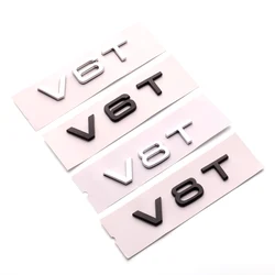 3D ABS Chrome Black V8T Logo V6T Emblem Letters For Car Stickers A4 A1 A5 Q3 Q5 Q7 S5 A6 V6T S8 V8T Badge Decal Accessories