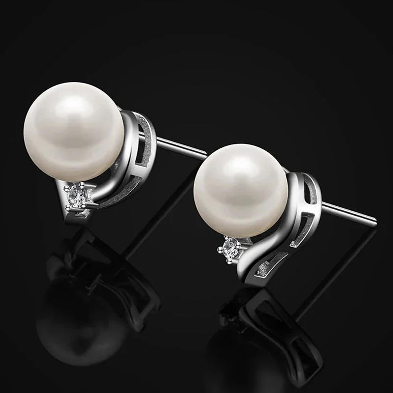 Huitan Chic Imitation Pearl Stud Earrings for Women Trendy Elegant Wedding Party Jewelry Simple Stylish Ear Accessory Lady Gift