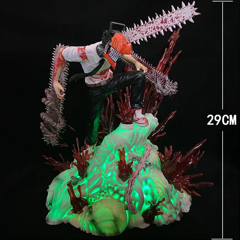 Chainsaw Man Denji Devil Hunter Pochita Scene Figure Anime Ornament Model