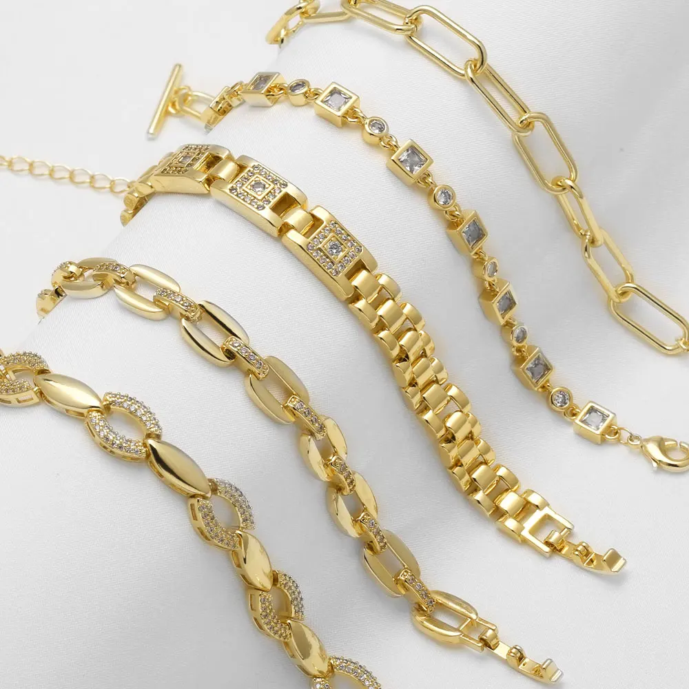 

ASJEWELRY изящные браслеты с прозрачными кристаллами и геометрическим рисунком для женщин, позолоченные браслеты-цепочки с скрепки, эффектные ювелирные изделия brta45