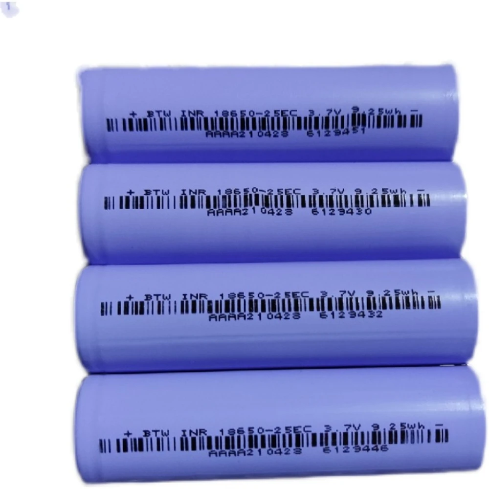 New 4pcs Grade A 18650 2500mAh 3.7V 5C  Lithium Battery for Ebike,Motorcycle,Tricycle,Battery Pack,Scooter,Electric Tools