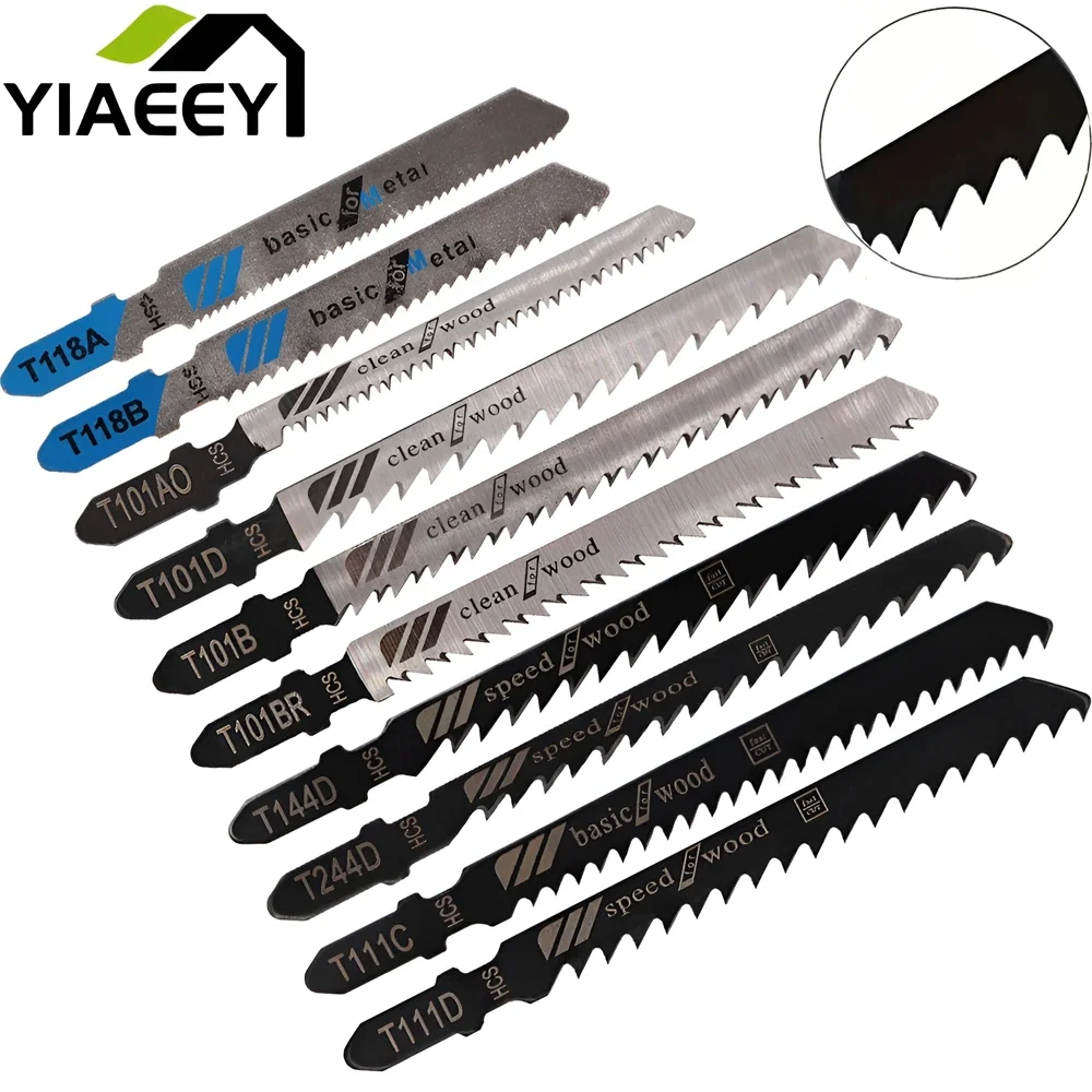 10Pcs Jig Saw Blades for Fast Cutting Straight Cutting T Shank Blades Power Woodworking Tool Accessories Woodworking Cutting