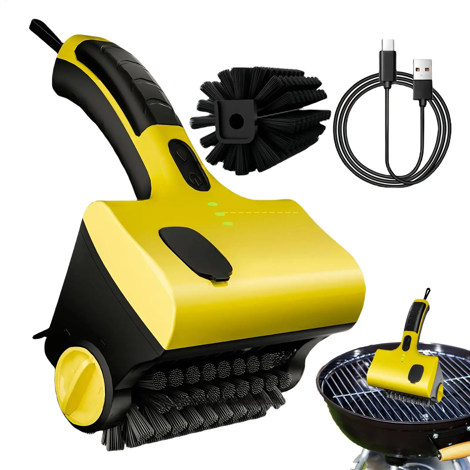 

Беспроводная электрическая щетка для чистки гриля для барбекю, бытовая щетка для чистки кухонной плитки, сменные насадки, кухонный аксессуар