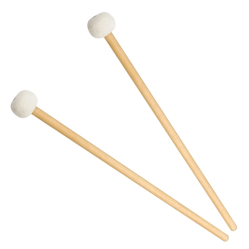 2 Pieces Double Head Drum Cymbal Gong Mallet Soft Hammer Sticks Mallets Rods Felt Hammer 385Mm