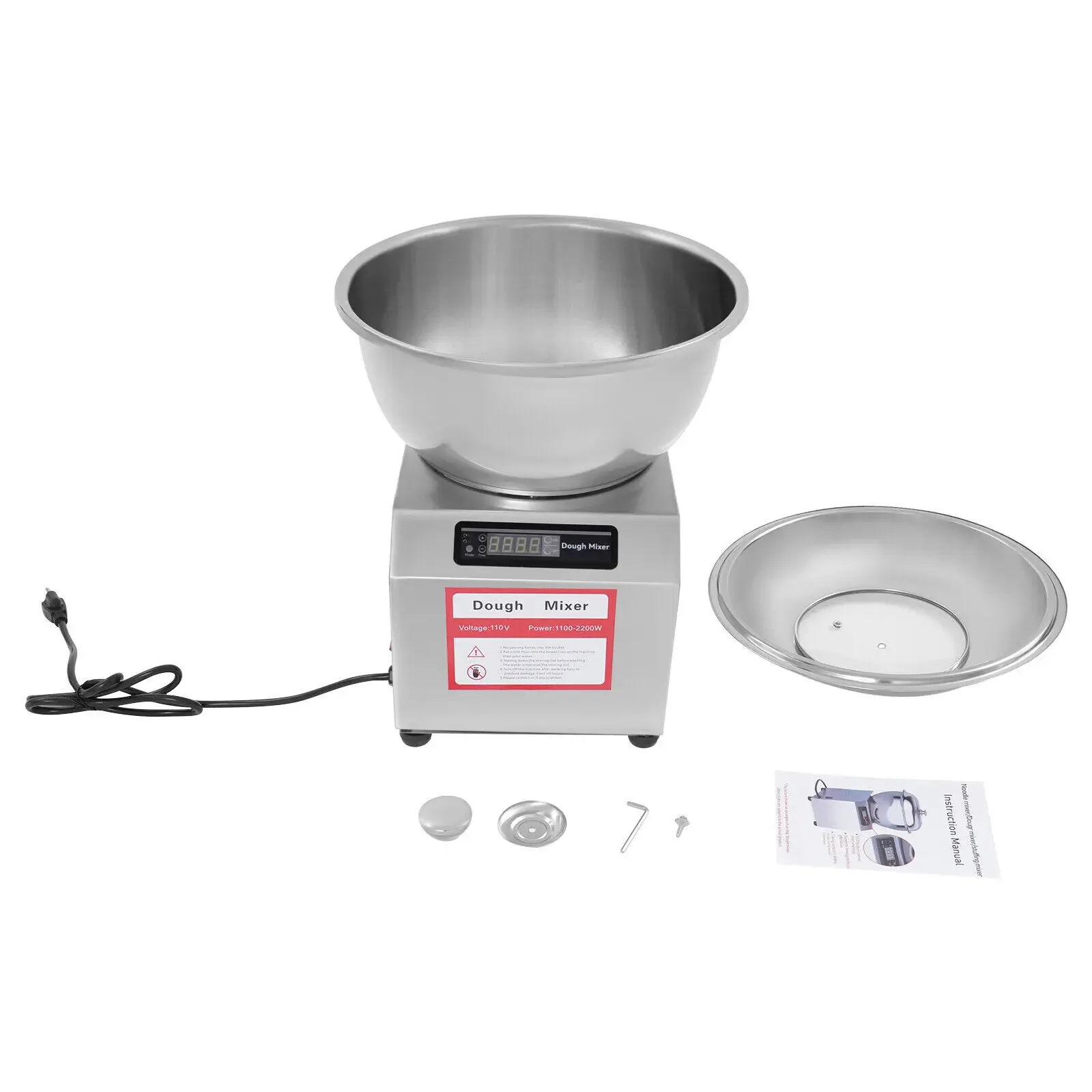 8kg(18파운드) 상업용 반죽 믹서 - 헤비듀티 전기 반죽 반죽기, 1500W(2HP)