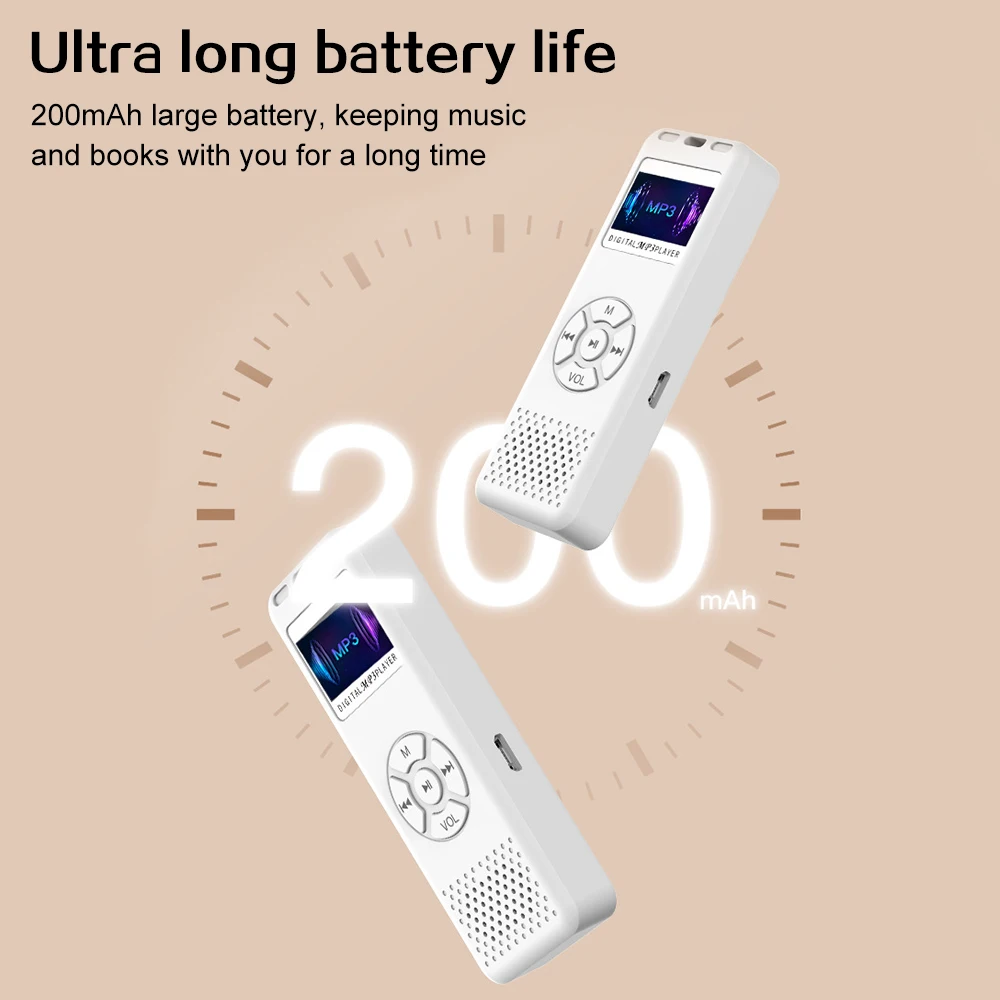 Voice Recorder MP3 Player LED Farbbildschirm Mini Sound Audio Recorder Tragbarer MP3-Player für Interview Business Unterstützung bis 64G