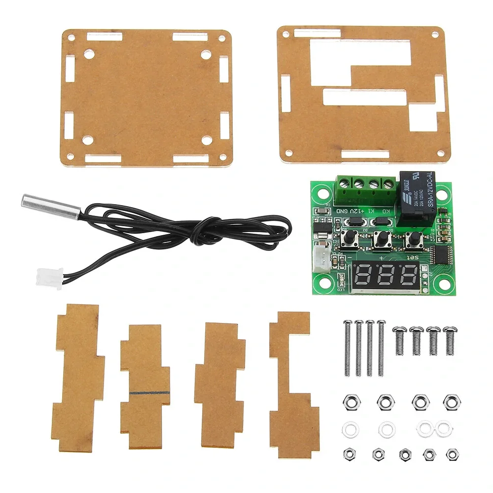 XH-W1209 DC 12V Thermostat Temperature Control Switch Thermometer Controller with Digital LED Display with Case