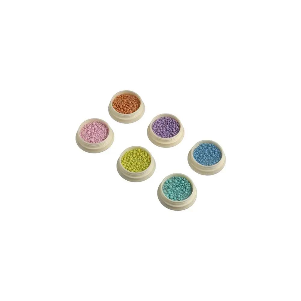 6 Kleuren/Set Macaron Kleur Kralen Macaron Nail Art Kaviaar Kralen Nagel Ornamenten Nagel Micro Ballen Macaron Nagels Stalen Kralen