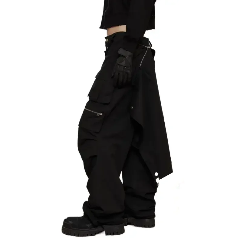 Avant-Garde Style Techwear Pants Black Baggy Cargo Pants Men Hip Hop Pants Women