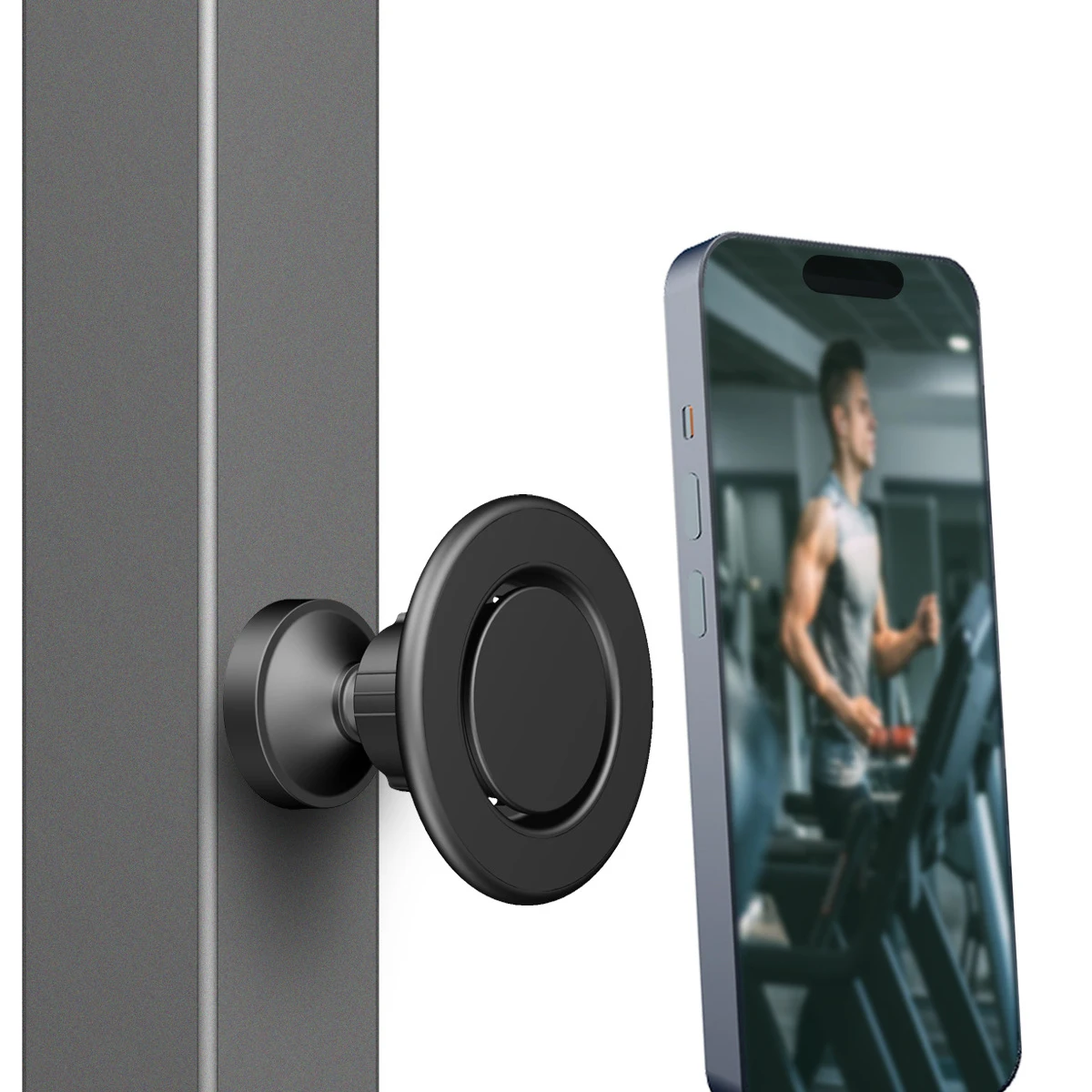 Dual Magnetic Phone Holder 360° Rotating Gym Golf Carts For iPhone 16/15/14/13/12,Phone Mount Fit for Samsung/Android