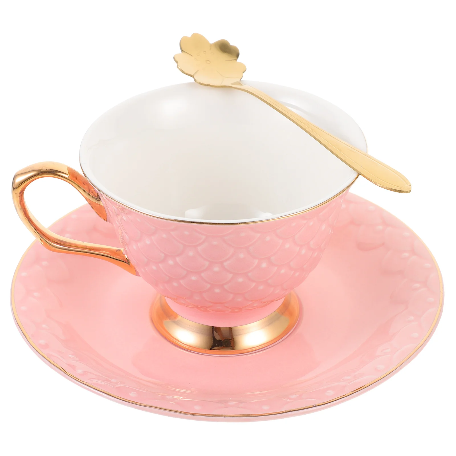

1Set Ceramic Coffee Cup Saucer European Style Milk Drink Cup Handheld Multifunctional Coffee Mug Home Office Cafe Use
