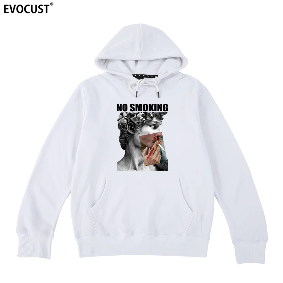 Michelangelo david no smoking aesthetic harajuku ulzzang graphic 90s funny Hoodies Sweatshirts men women unisex Cotton